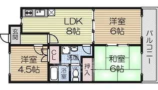 草愛マンションC【203号室】の間取り