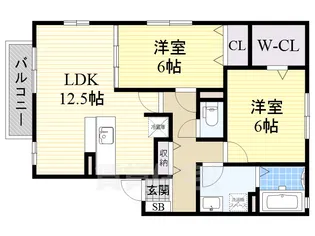 大阪府泉大津市二田町2丁目【アパート】の間取り