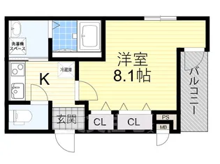 フジパレス豊里中央公園2番館【3階】の間取り