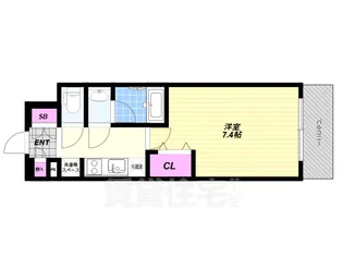 Mid Court Umekita【4階】の間取り