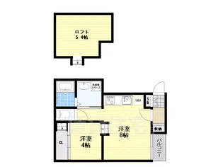 ハーモニーテラス千林【2階】の間取り