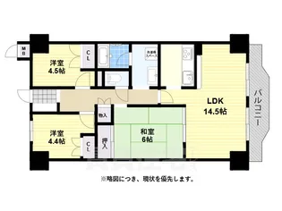 エンゼルハイム上野芝【6階】の間取り