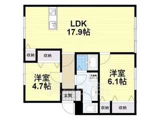 ログメントソファーB棟【2階】の間取り