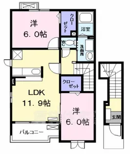 ハート フル ハウス【2階】の間取り