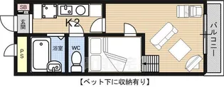レオパレス若葉【2階】の間取り