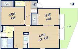 ガーデンハウスC棟【1階】の間取り