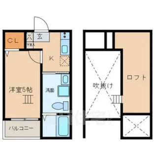 クレア露橋【1階】の間取り