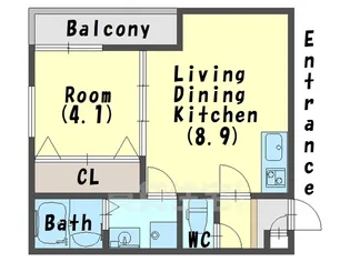 大阪府堺市堺区石津町2丁【アパート】の間取り