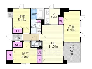 グランレブリー押小路高倉【4階】の間取り