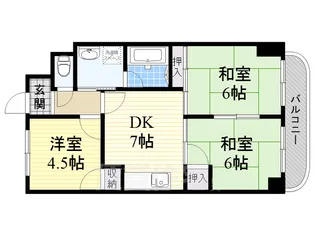 ラヴィータ豊里【5階】の間取り