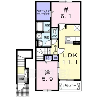 クレメント木津八ヶ坪A【2階】の間取り
