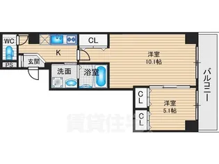 アーバンステージ河原町【9階】の間取り