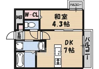 ステラウッド道明寺2【2階】の間取り
