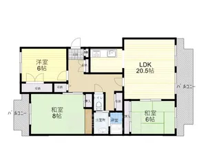 花園マンション【2階】の間取り