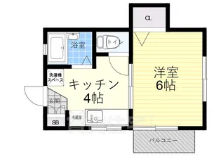 1DKの間取り画像
