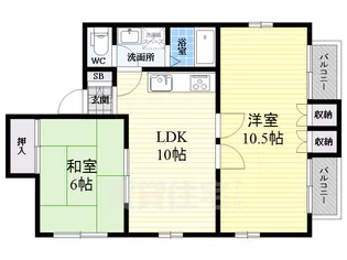 ラ・コートはびきの【3階】の間取り