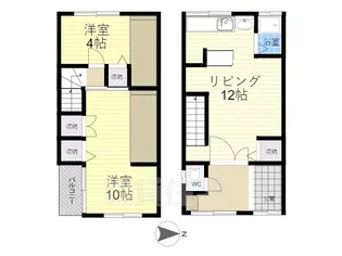 大阪府東大阪市大蓮南4丁目【一戸建】の間取り