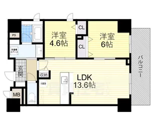 セレーノ北野【5階】の間取り