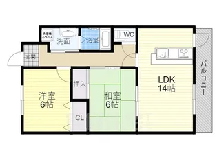大阪府豊中市長興寺南4丁目【マンション】の間取り