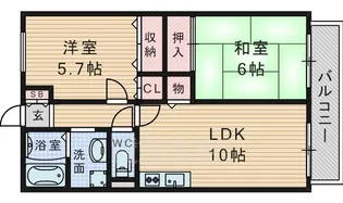 サンガーデン豊中【2階】の間取り