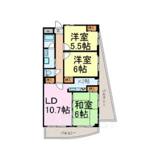 ローズガーデン楠元【2階】の間取り