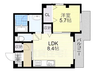 コンフォルタ楠葉【1階】の間取り