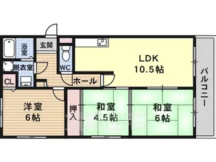 ハイグレード堅下【4階】の間取り
