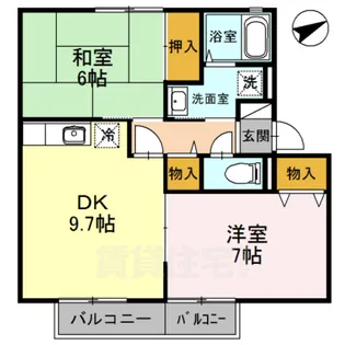 ファミール州見B【2階】の間取り