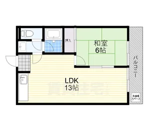 河辺ハイライフコーポ【3階】の間取り