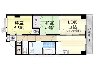 カルチェ清水谷【3階】の間取り
