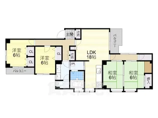 グレース箕面【3階】の間取り