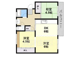 浅香山住宅5号棟【4階】の間取り
