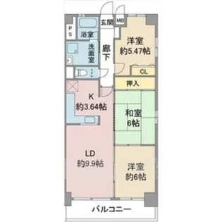 アソシア一社【5階】の間取り