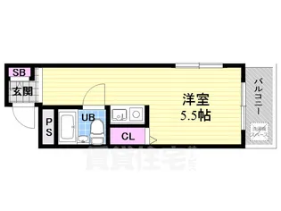 タワーズ五条【1階】の間取り