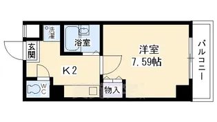 エリーフラッツ西洞院【4階】の間取り