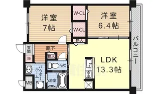 セレステユノ【105号室】の間取り
