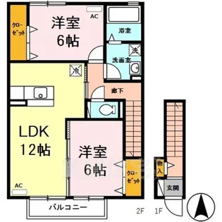 セゾンサンパティーク【2階】の間取り