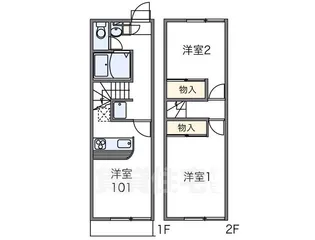 滋賀県守山市古高町【テラスハウス】の間取り