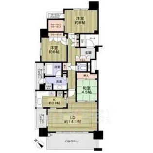 グランドメゾン星が丘山手A棟【13階】の間取り