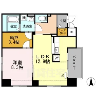 名駅アイサンメゾン【10階】の間取り