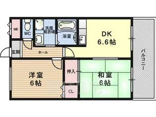 2DKの間取り画像