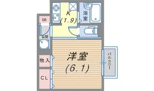 パセオミフネB【1階】の間取り