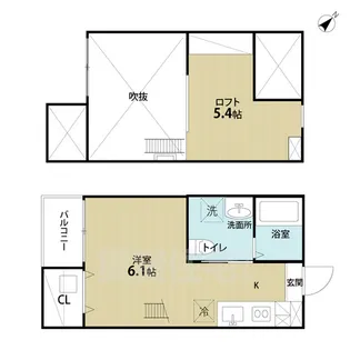 ホワイトアゲート【2階】の間取り