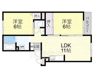 若草ハイツ【3階】の間取り