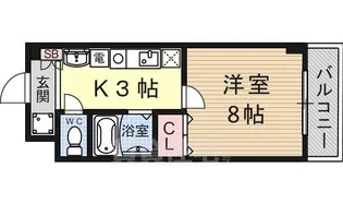 RoomsOoji【4階】の間取り