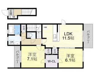 メゾンラフィーネ【2階】の間取り