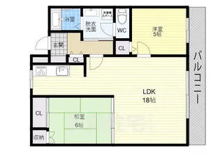 清川六番館【706号室】の間取り