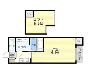 ハーモニーテラス喜連【202号室】の間取り