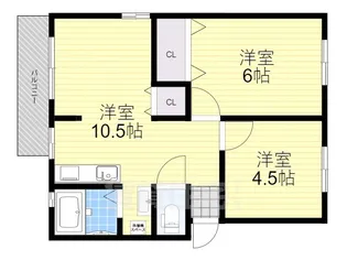 新栄プロパティー島泉2【1階】の間取り