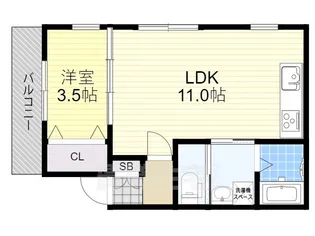 パークス中桜塚【3階】の間取り
